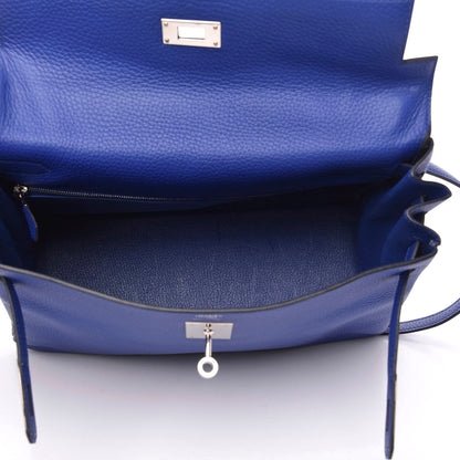 Hermes Taurillon Clemence Kelly Retourne 32 Bleu Electrique 8 of 42