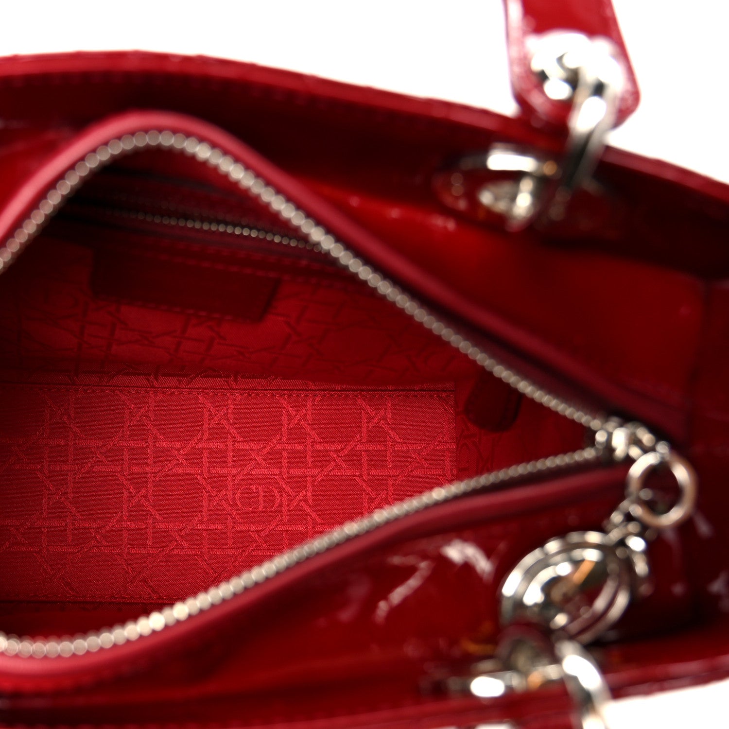 Christian Dior Patent Cannage Medium Lady Dior Red 5 of 10