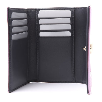 Christian Dior Metallic Patent Micro-Cannage Diorama Elancee Wallet Pink 4 of 8