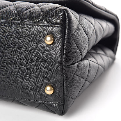 Chanel Caviar Lizard Embossed Quilted Small Coco Handle Flap Black 6 of 19