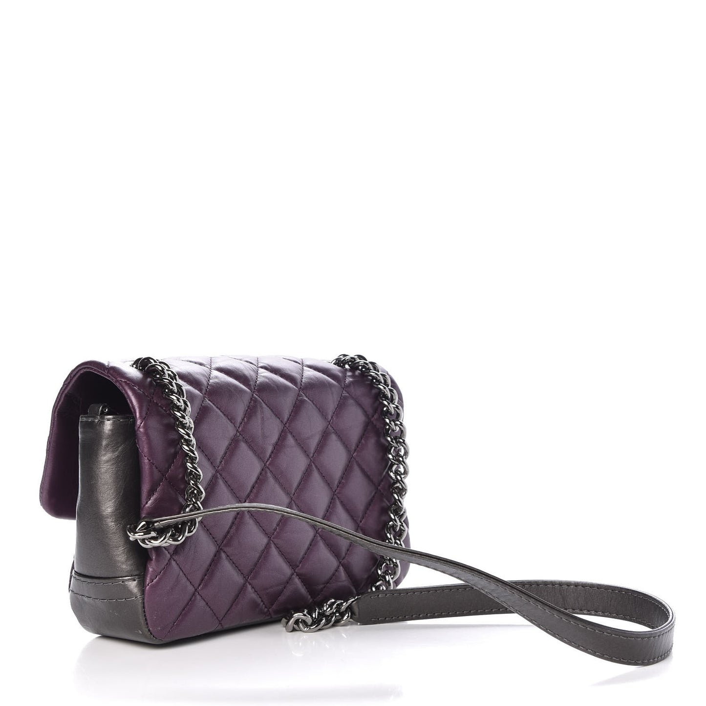 Calfskin Mineral Nights Mini Flap Dark Purple