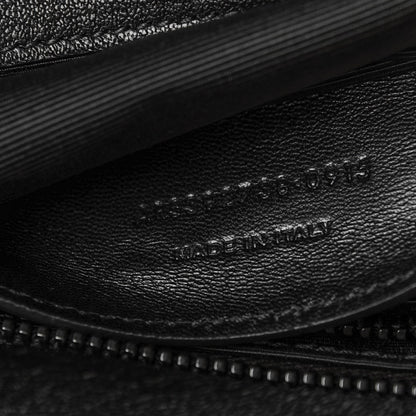 Saint Laurent Sheepskin Matelasse Chevron Monogram Monochrome Large College Satchel Black 7 of 7