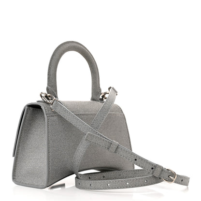 Balenciaga Glitter Fabric Hourglass Top Handle Bag XS Grey 2 of 12
