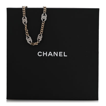 Chanel Crystal Chain CC Link Choker Gold Silver 7 of 7