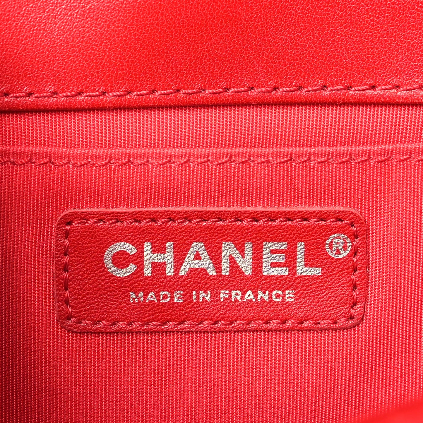 Lambskin Geometric Chevron Quilted Medium Boy Flap Red