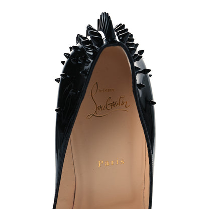 Christian Louboutin Patent Goldopump Spikes 70 Pumps 41 Black 8 of 9