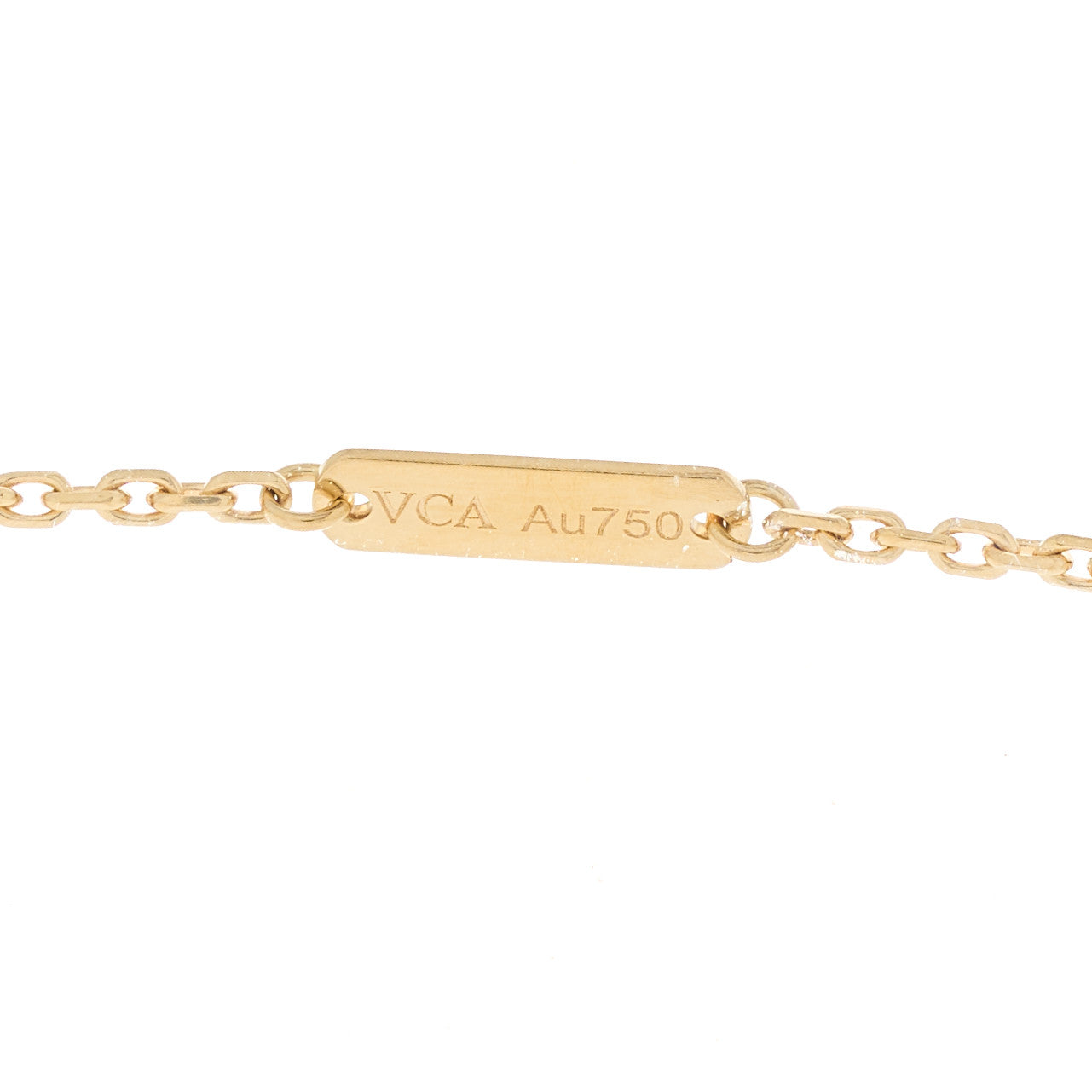 Van Cleef & Arpels 18K Yellow Gold Mother of Pearl Vintage Alhambra Pendant Necklace 4 of 5