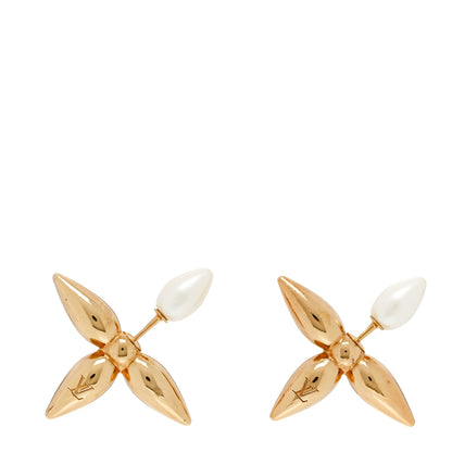 Louis Vuitton Pearl Louisette By Night Earrings Gold 1 of 4