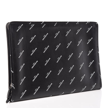 Balenciaga Calfskin Allover Logo Documents Case Black 3 of 13