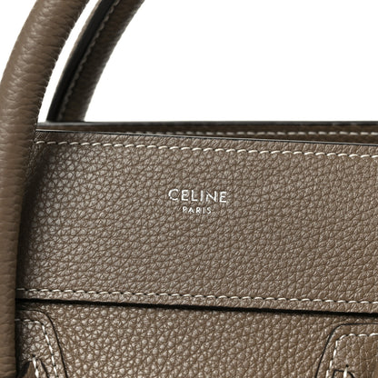 Celine Drummed Calfskin Micro Luggage Souris 7 of 11