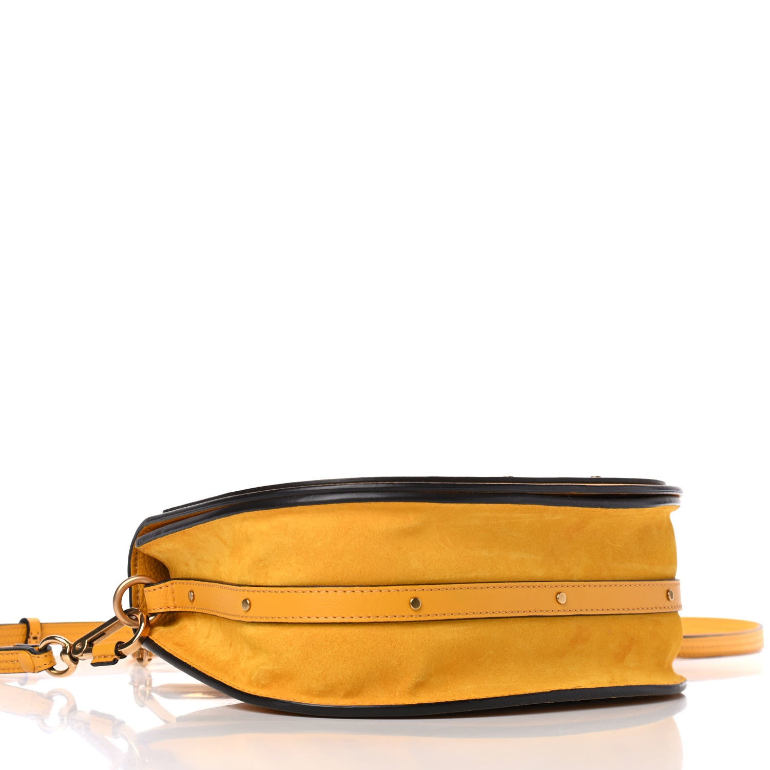 Chloe Calfskin Suede Medium Nile Bracelet Bag Dark Ochre 3 of 10