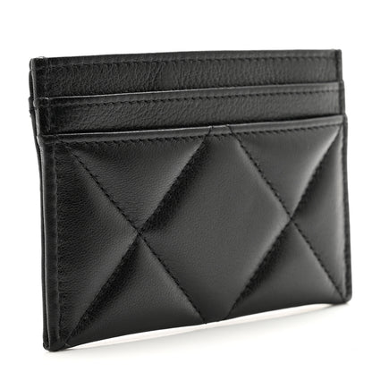 Chanel Lambskin Quilted Chanel 19 Card Holder Black 3 of 9