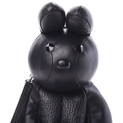 MCM Calfskin Visetos Rabbit Zoo Doll Crossbody Black 6 of 10