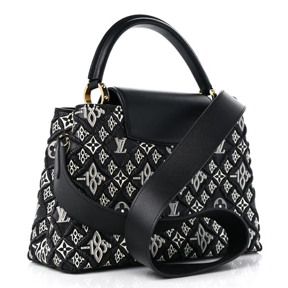 Louis Vuitton Calfskin Since 1854 Embroidered Capucines PM Black 2 of 8