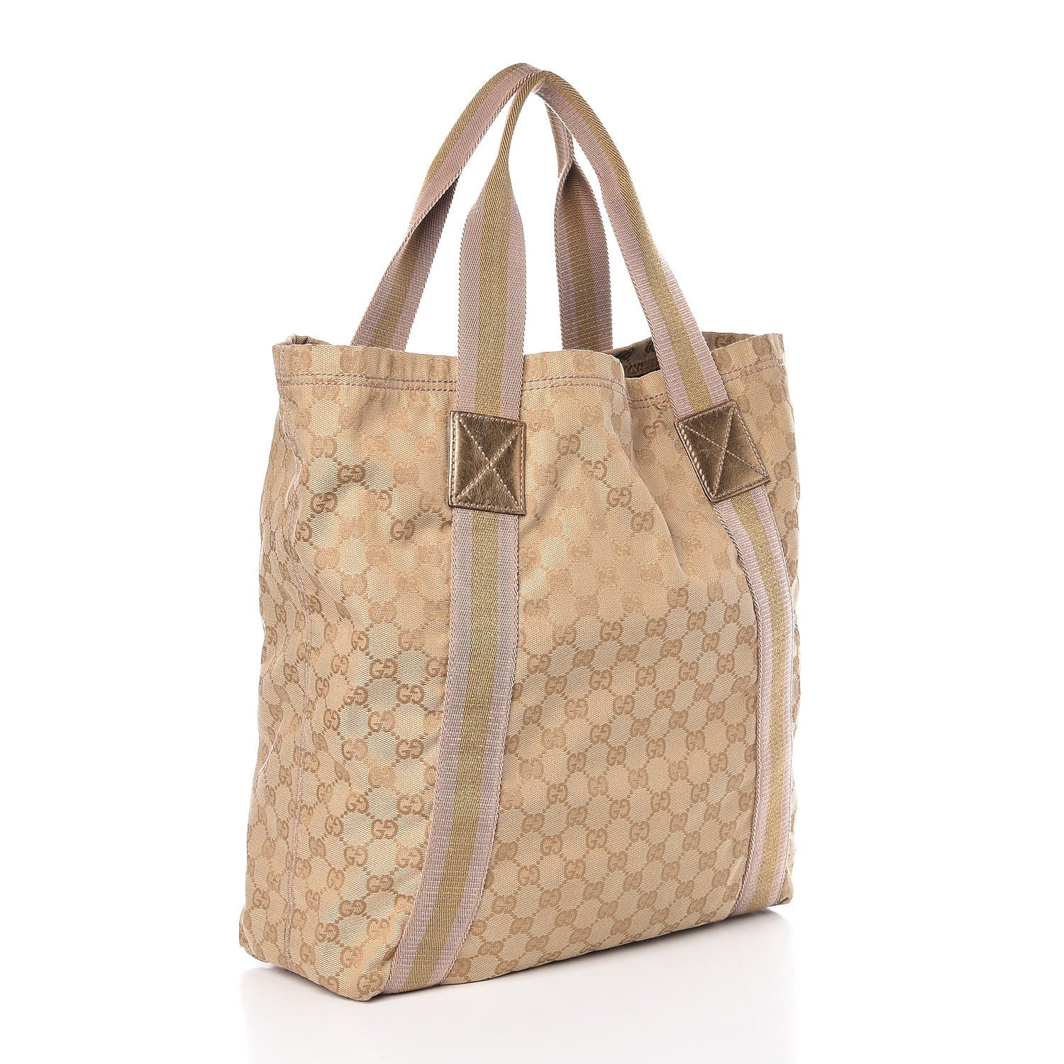 Gucci GG Monogram Medium Web Handle Vertical Tote Pink Gold 3 of 9