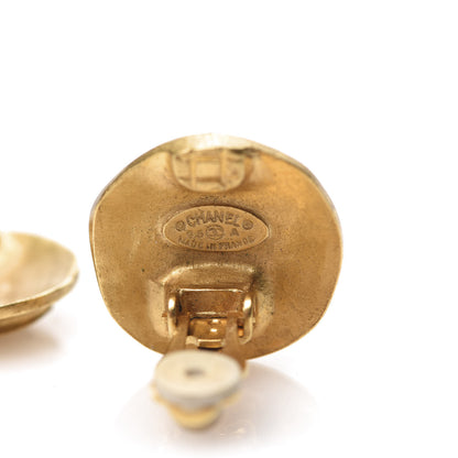 Chanel CC Button Clip On Earrings Gold 4 of 5