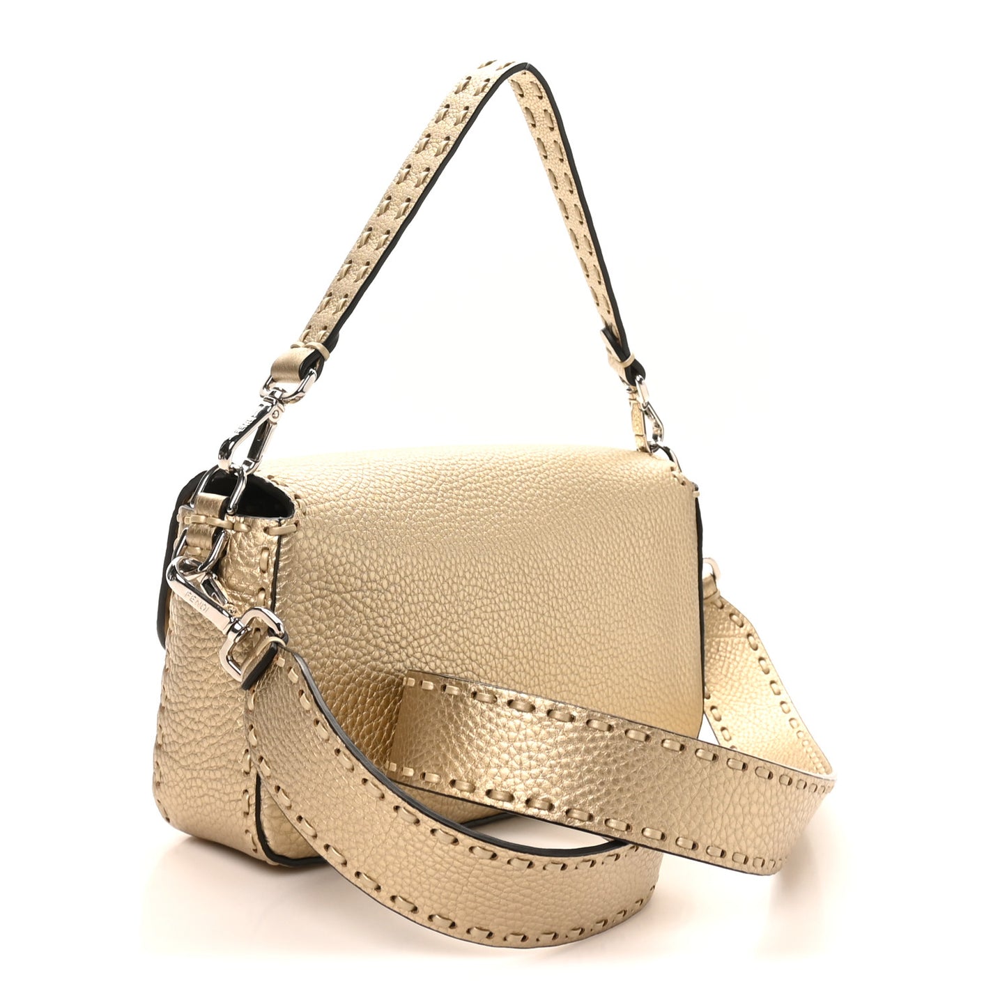 Cuoio Roma Sellerissima Nappa Sintetica Tape Stitch Baguette Platino