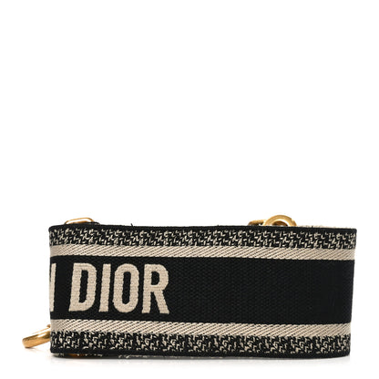Christian Dior Canvas Embroidered Shoulder Strap Blue 2 of 4