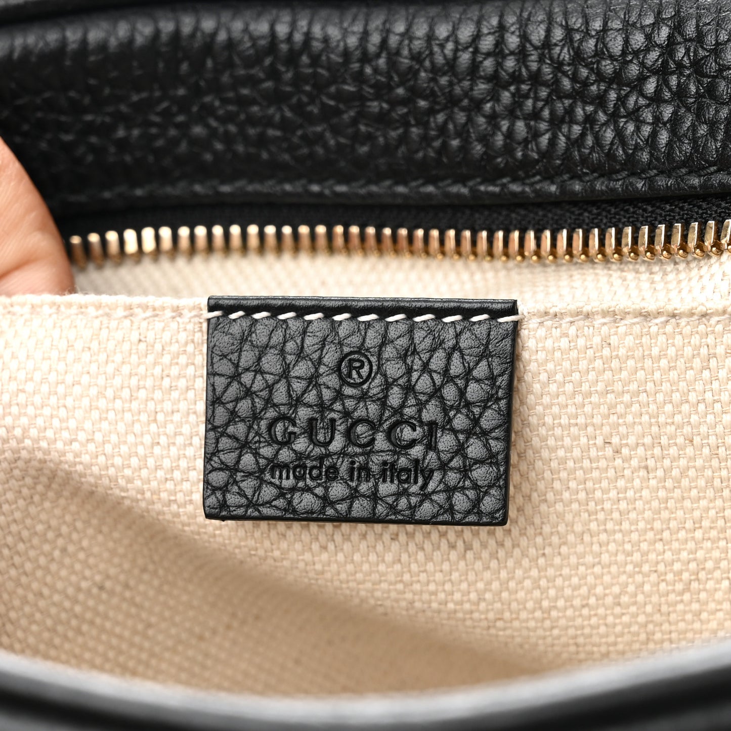 Pebbled Calfskin Small Soho Disco Bag Black