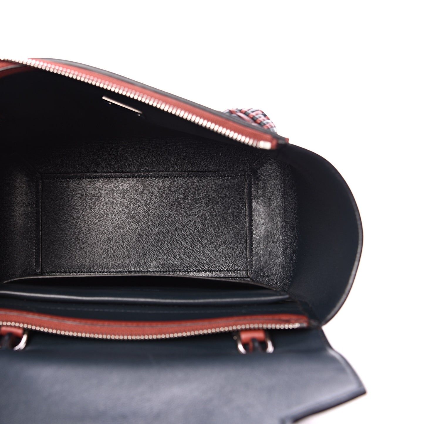 Smooth Calfskin Micro Bi-Color Braided Belt Bag Red Wood