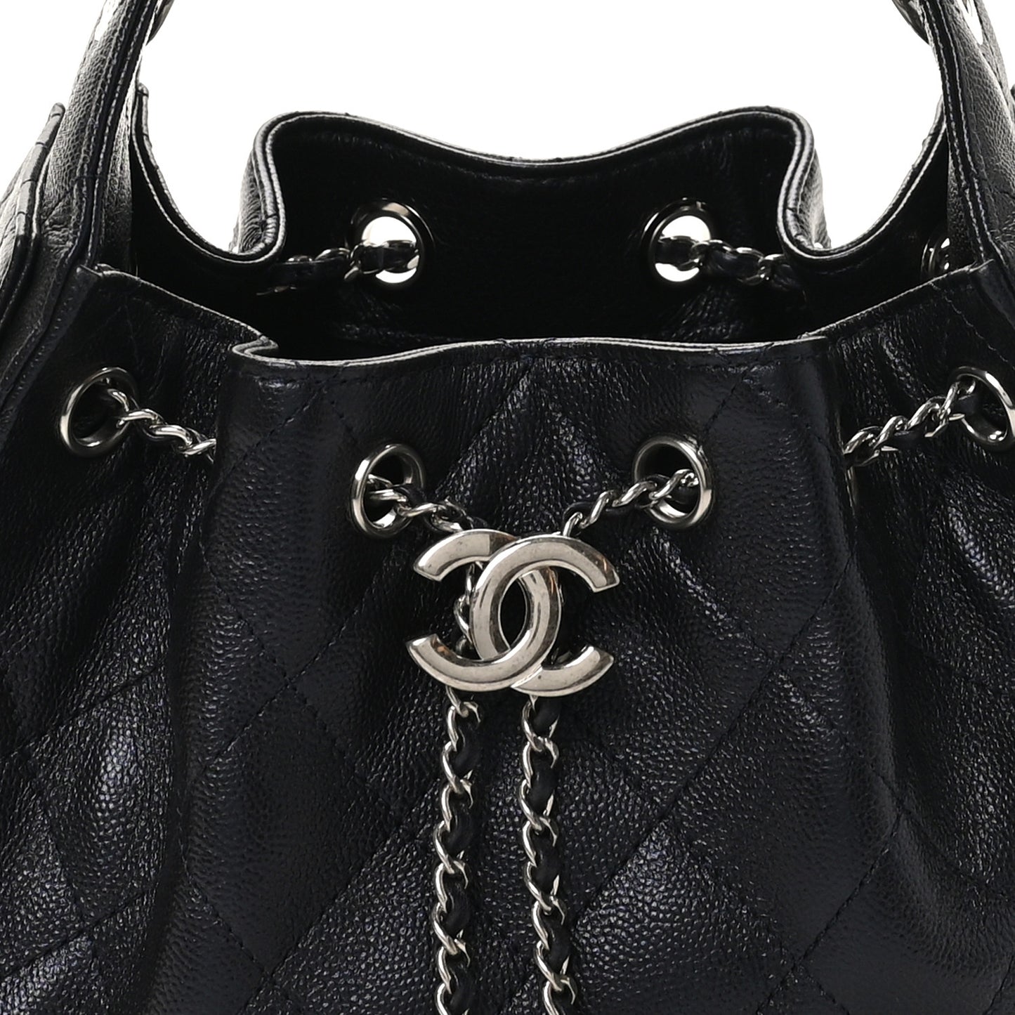 Metallic Caviar Quilted Mini Chanel 25 Handbag Dark Blue