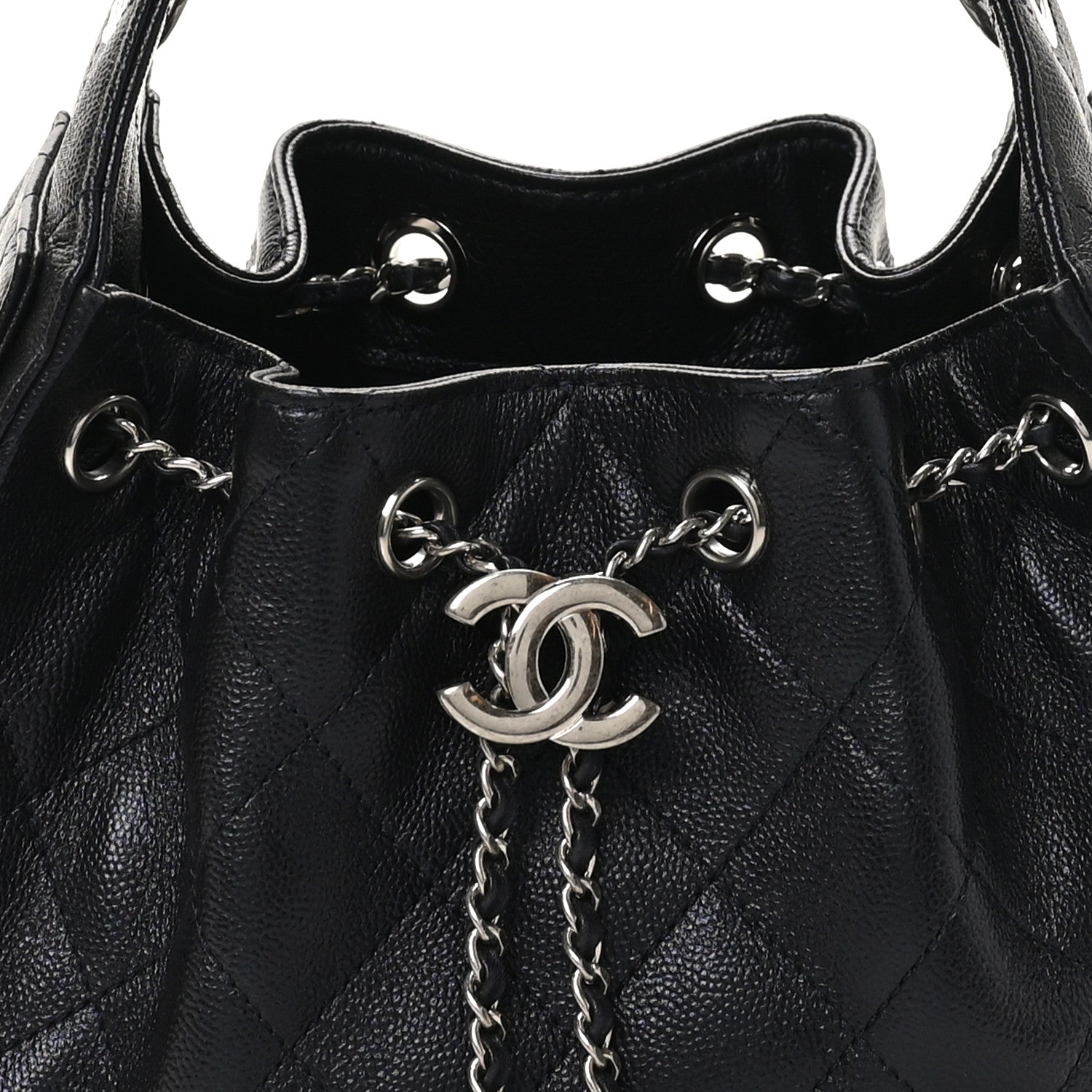 Chanel Metallic Caviar Quilted Mini Chanel 25 Handbag Dark Blue 8 of 10