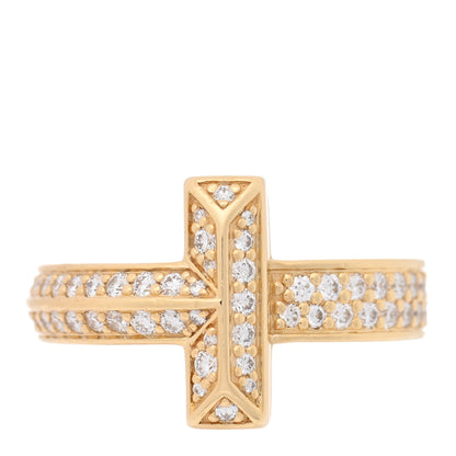 Tiffany 18K Yellow Gold Diamond T T1 Wide Ring 52 6 1 of 5