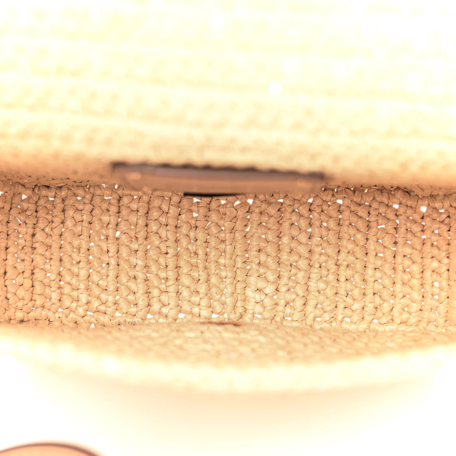 Prada Yarn Raffia Effect Crochet Logo Embroidered Flap Shoulder Bag Naturale 5 of 9