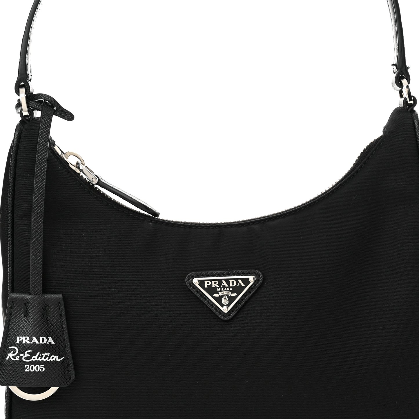 Tessuto Nylon Saffiano Mini Re-Edition 2005 Bag Black