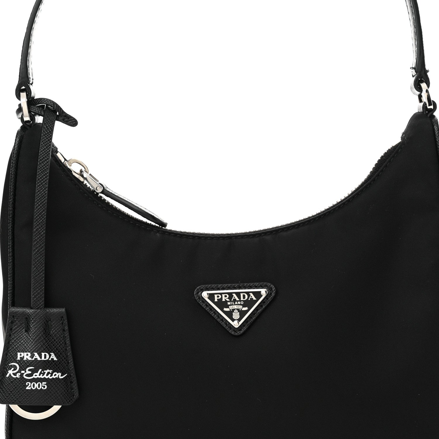 Prada Tessuto Nylon Saffiano Mini Re-Edition 2005 Bag Black 8 of 13