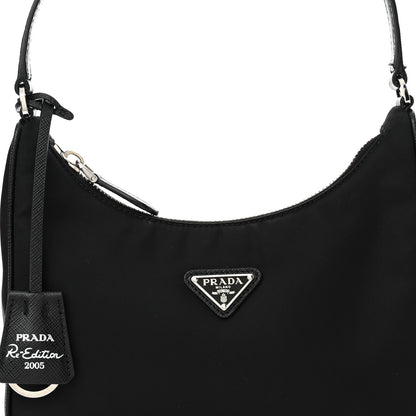 Prada Tessuto Nylon Saffiano Mini Re-Edition 2005 Bag Black 8 of 13