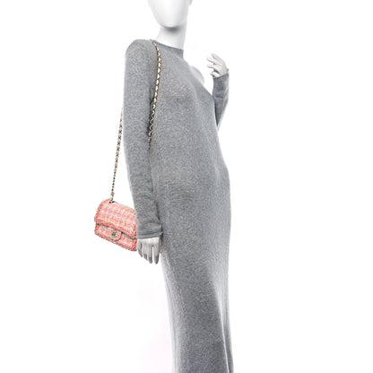 Chanel Tweed Braided Mini Rectangular Flap Pink Orange 2 of 12