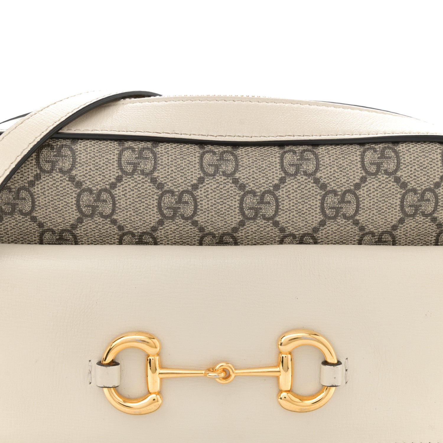 Gucci GG Supreme Monogram Small Horsebit 1955 Shoulder Bag Beige Mystic White 8 of 13