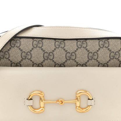 Gucci GG Supreme Monogram Small Horsebit 1955 Shoulder Bag Beige Mystic White 8 of 13