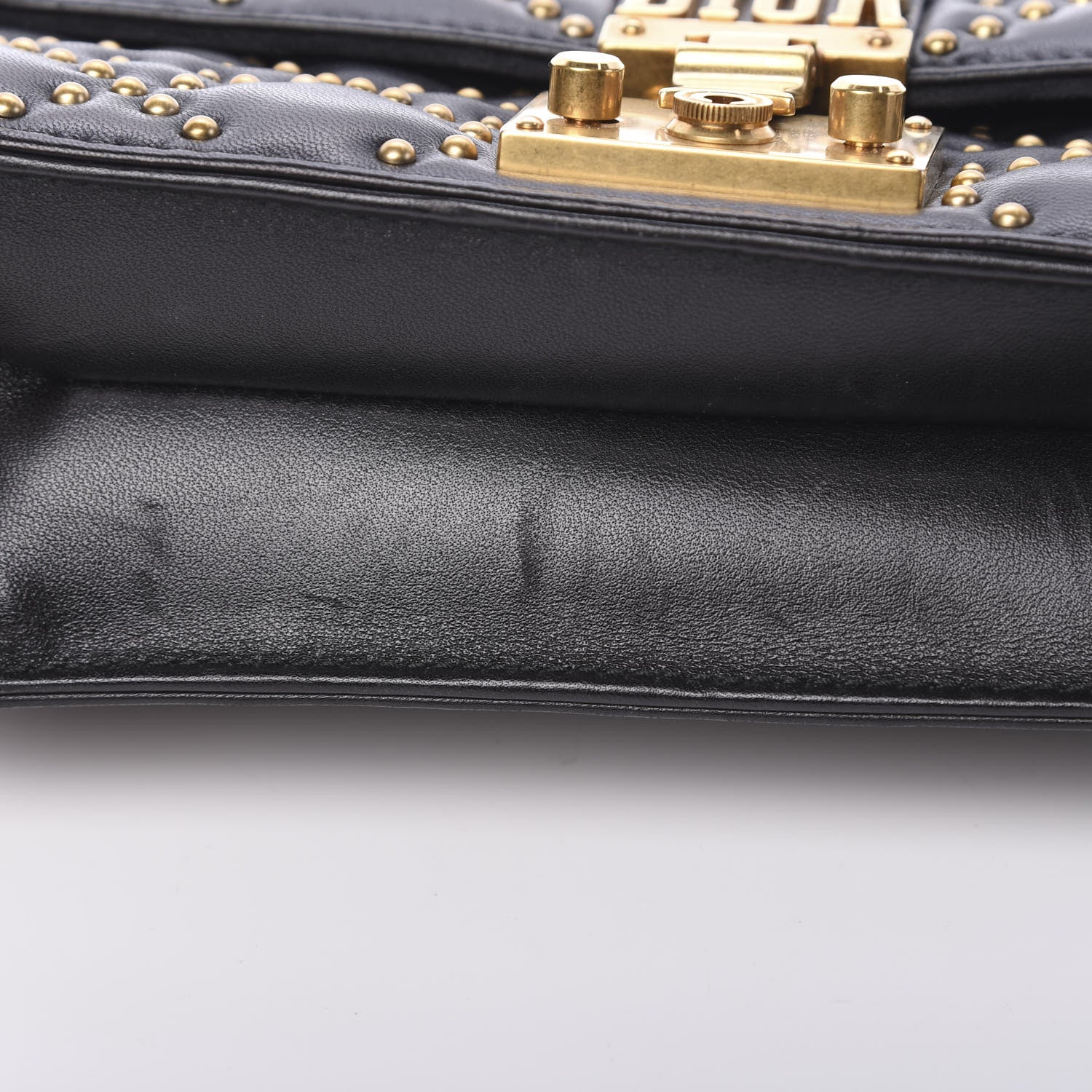 Christian Dior Lambskin Cannage Studded Small Dioraddict Flap Bag Black 10 of 13