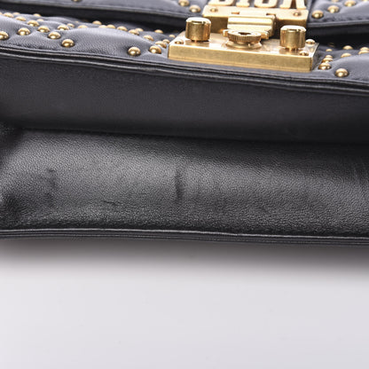 Christian Dior Lambskin Cannage Studded Small Dioraddict Flap Bag Black 10 of 13