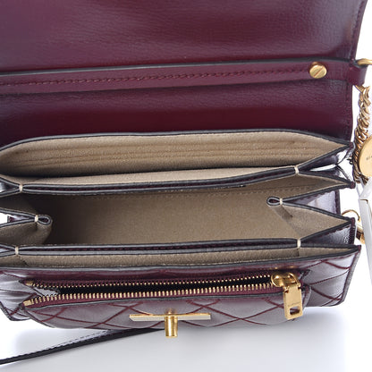 Givenchy Goatskin Quilted Small GV3 Shoulder Bag Aubergine 5 of 9