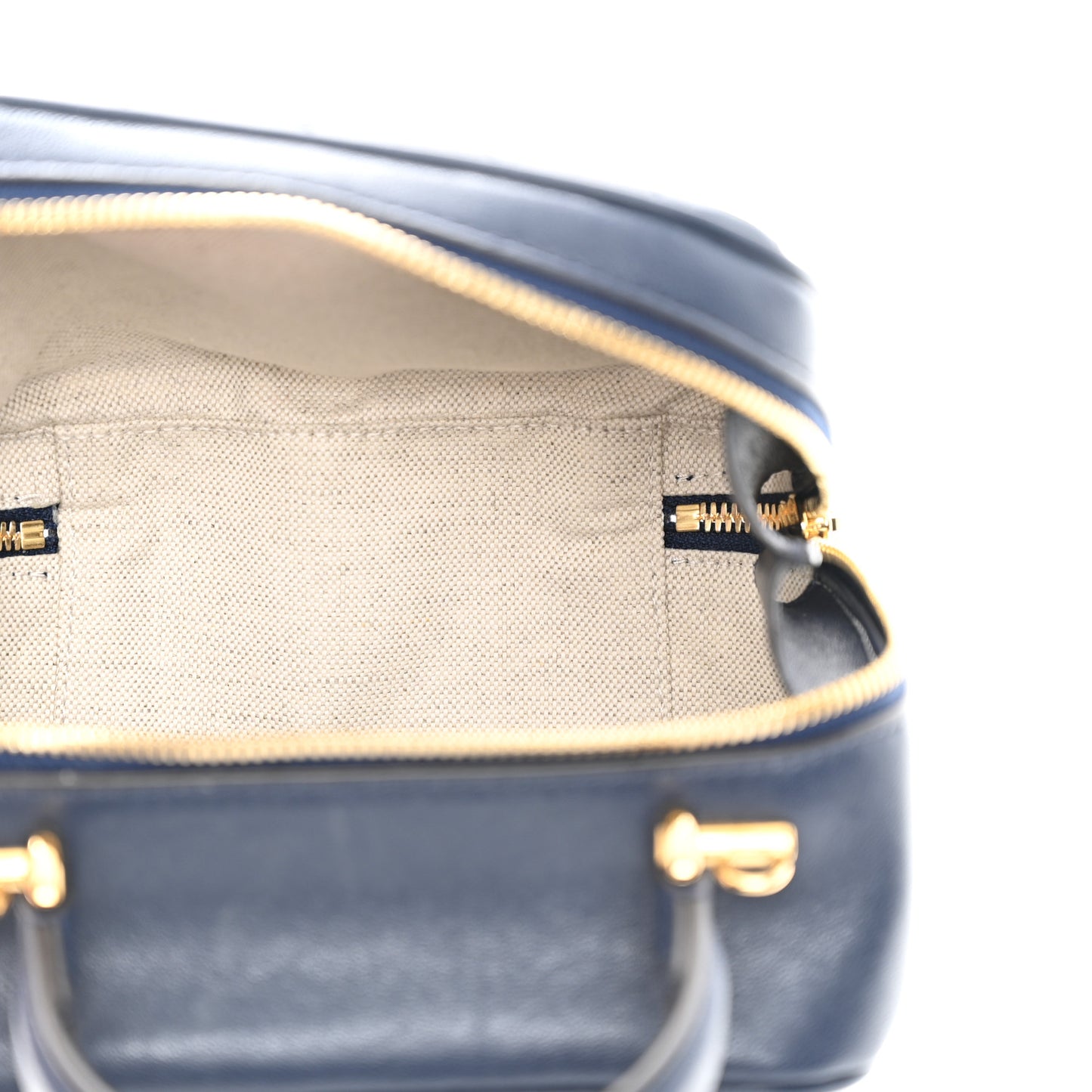 Sakai Be Green Calfskin Diagonal Stitched Blondie Top Handle Bag Blue Agata