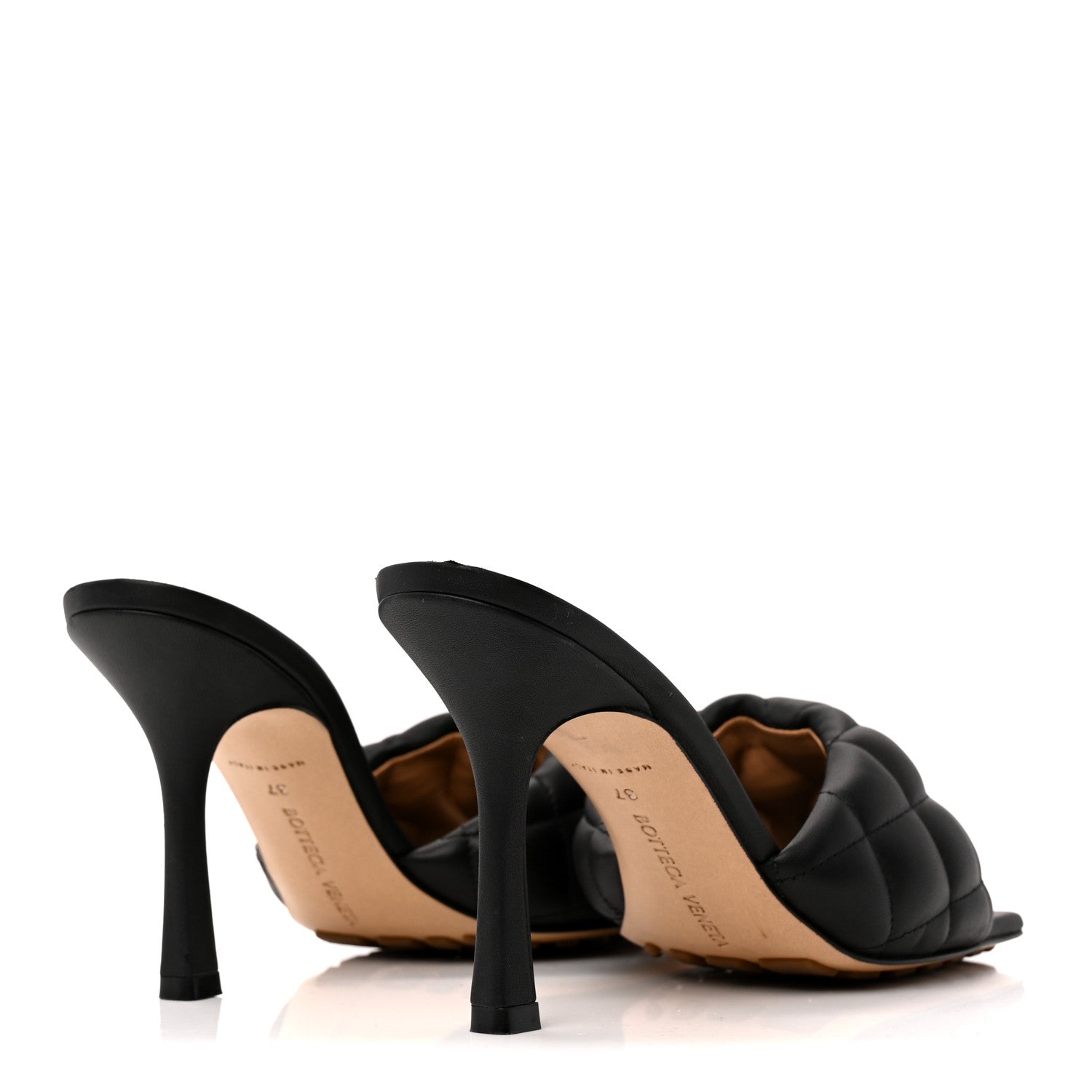 Bottega Veneta Nappa Matelasse Padded Mule Sandals 37 Black 5 of 8