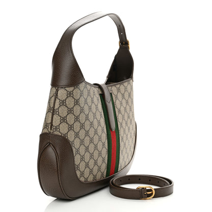 Gucci X BALENCIAGA Supreme Monogram Calfskin Web Medium Jackie 1961 Hobo Beige Ebony 3 of 12
