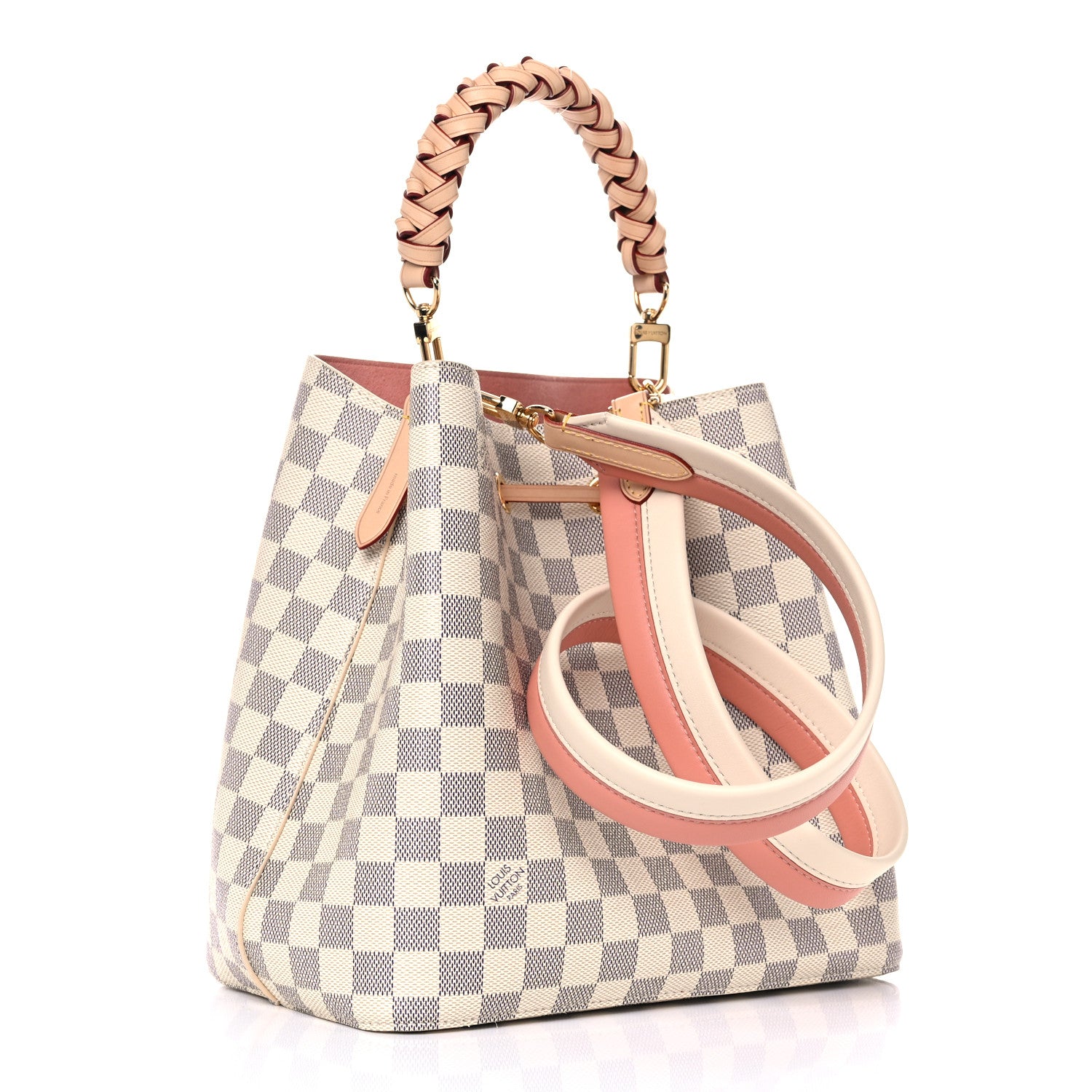 Louis Vuitton Damier Azur Braided Neonoe MM Peach Cream 3 of 11