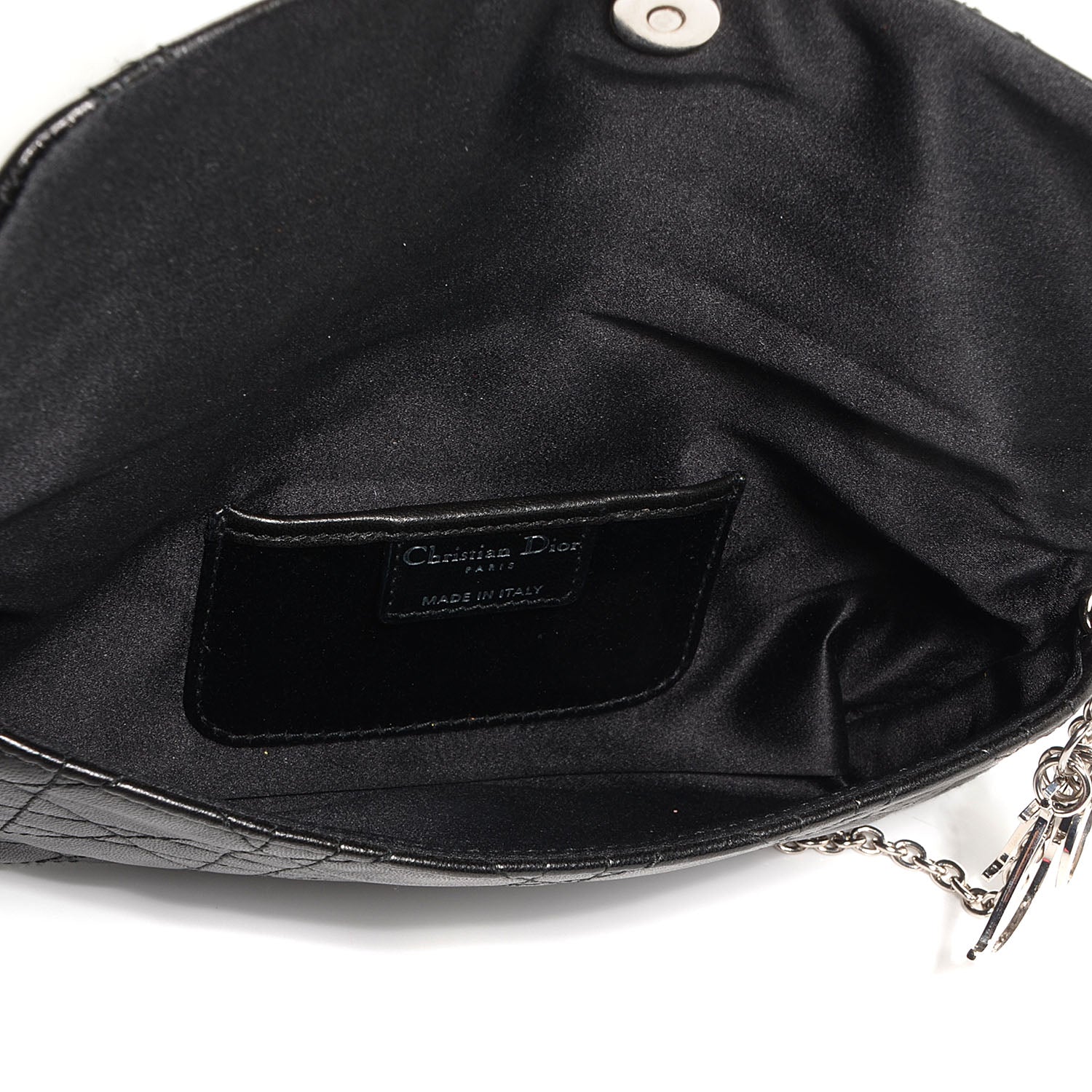 Christian Dior Lambskin Cannage Crossbody Bag Black 5 of 7