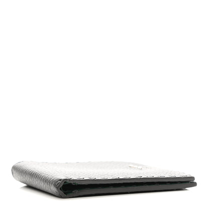 Fendi Cuoio Romano Selleria Metal Stitch Bi-Color Bi-Fold Wallet Asfalto Emerald 4 of 7