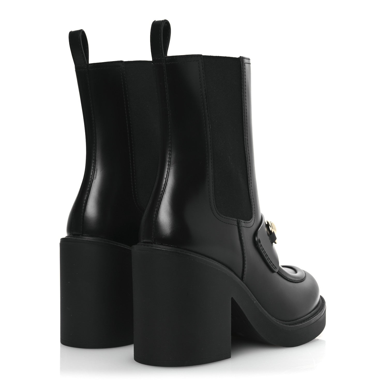 Gucci Calfskin Horsebit Ankle Boots 38 Black 5 of 11