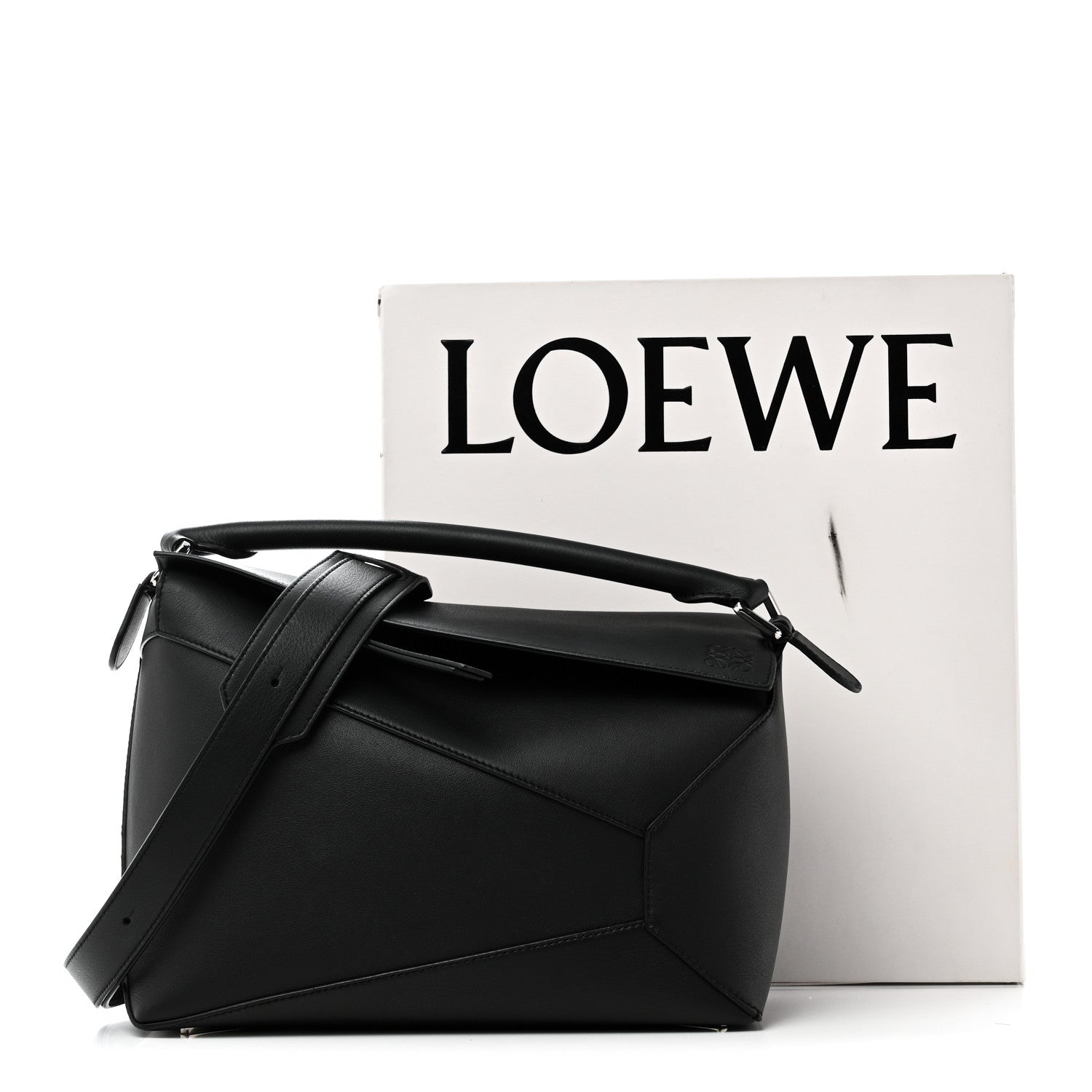 Loewe Calfskin Medium Puzzle Edge Bag Black 10 of 10