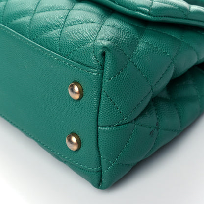 Chanel Caviar Lizard Quilted Mini Coco Handle Flap Green 10 of 11