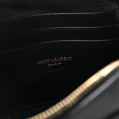Saint Laurent Grain De Poudre Matelasse Monogram Mini Lou Camera Bag Black 6 of 11