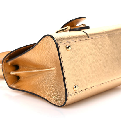 Delvaux Metallic Goatskin Mini Brillant Satchel  Gold 9 of 10