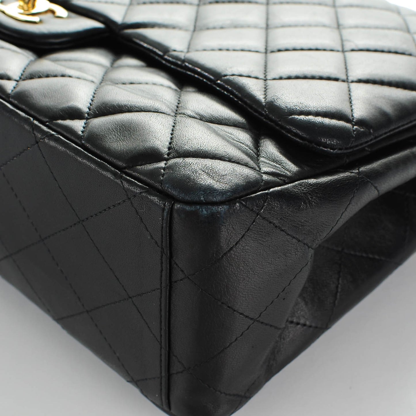 Lambskin Quilted Maxi Single Flap Black