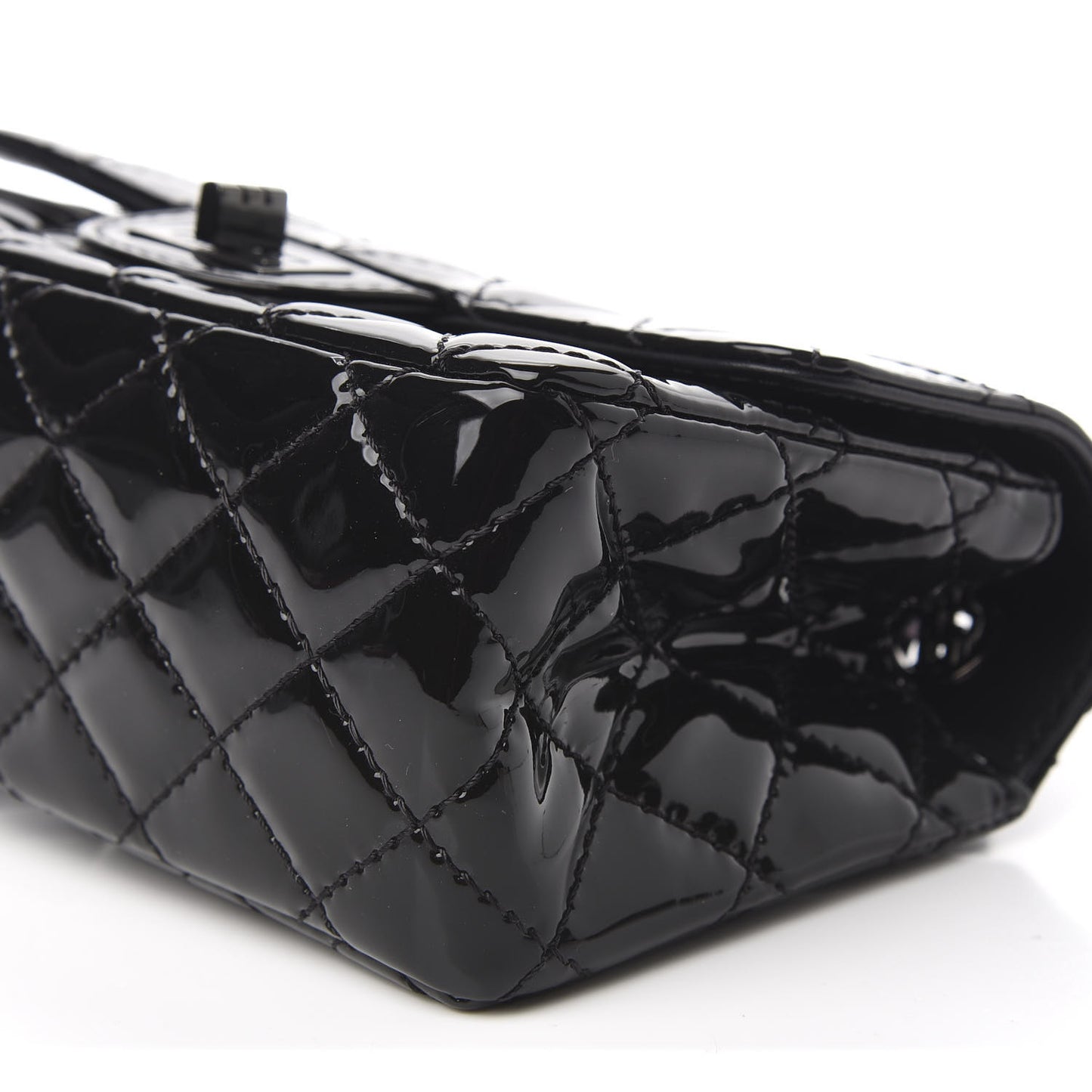 Patent Calfskin Quilted 2.55 Reissue Mini Flap So Black